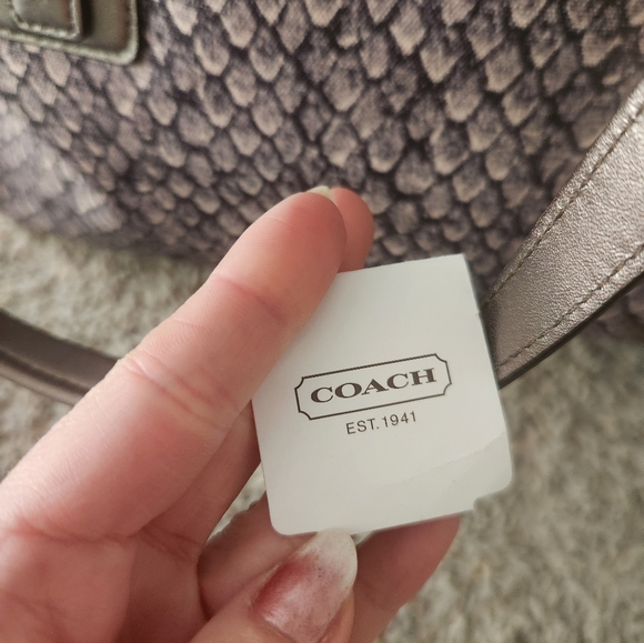 Gunmetal Snake Skin Coach Taylor Bag - Picture 7 of 8